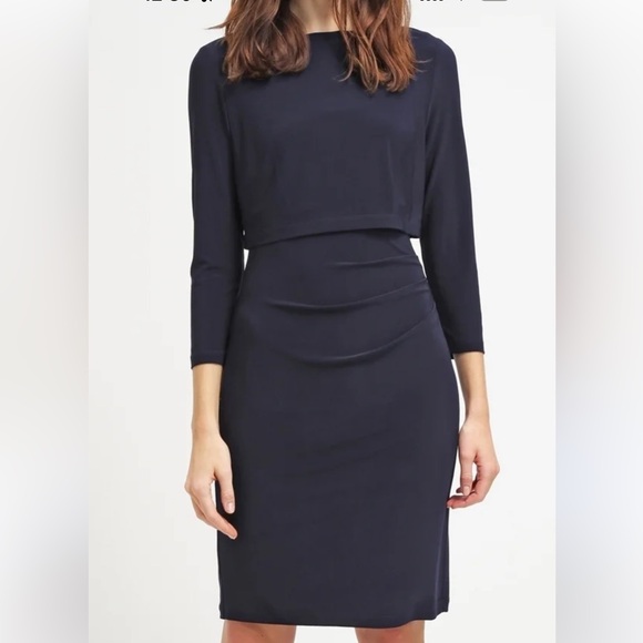 Lauren Ralph Lauren Boat Neck Ruched Jersey Sheath Dress - Picture 1 of 10